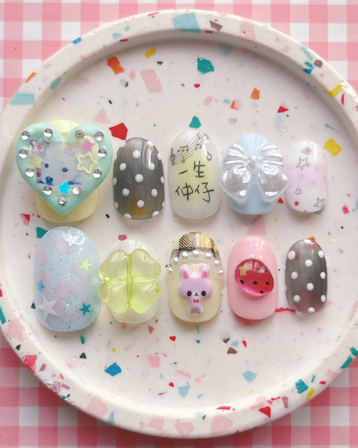 Famousdaynail 平成女児 クローバー y2kネイル
