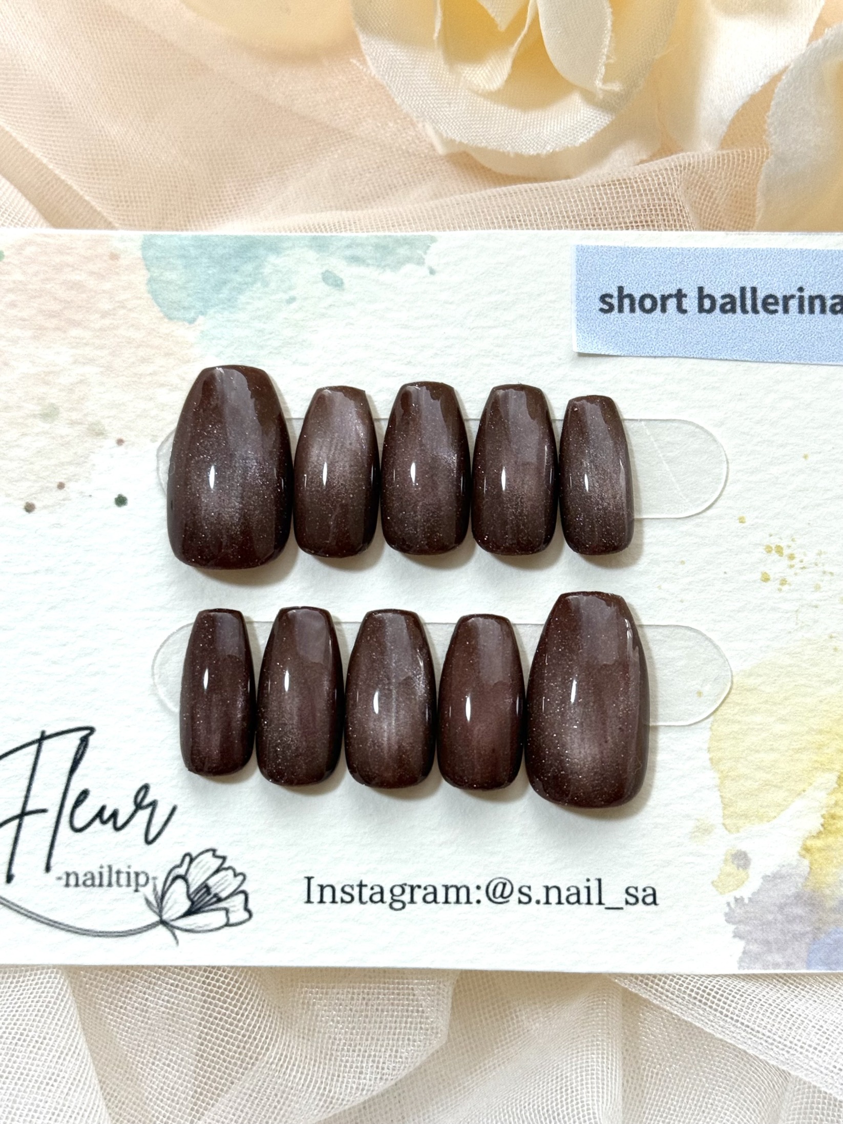 【大人ブラウン】奥行きマグネット／オフィス・冬ネイルに◎