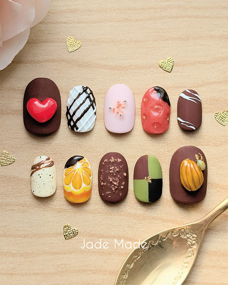 アソートチョコレートのネイルチップ