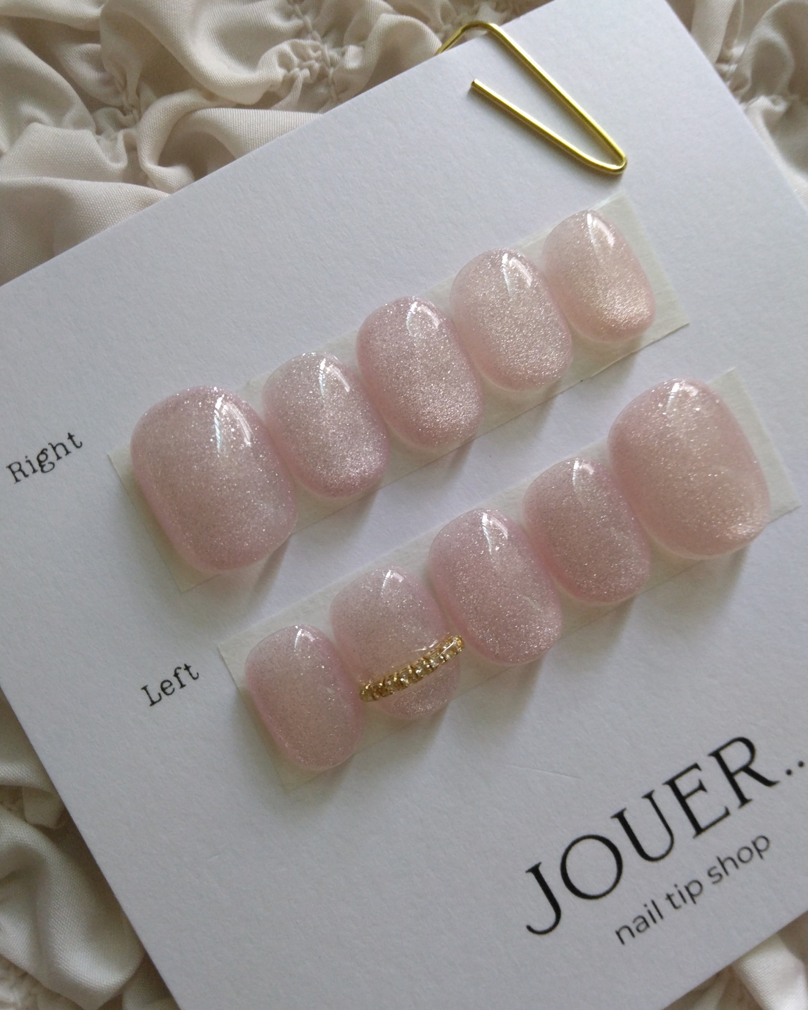 桜色マグネット×リングネイル