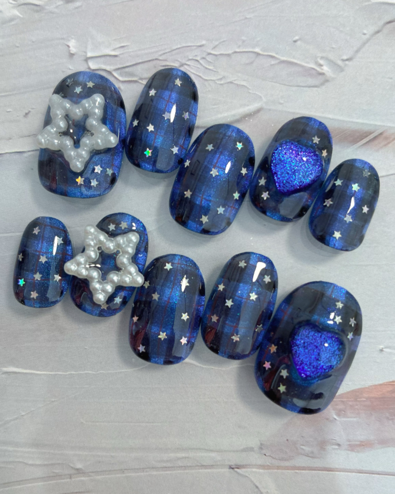 ブルーマグネット×チェック/星