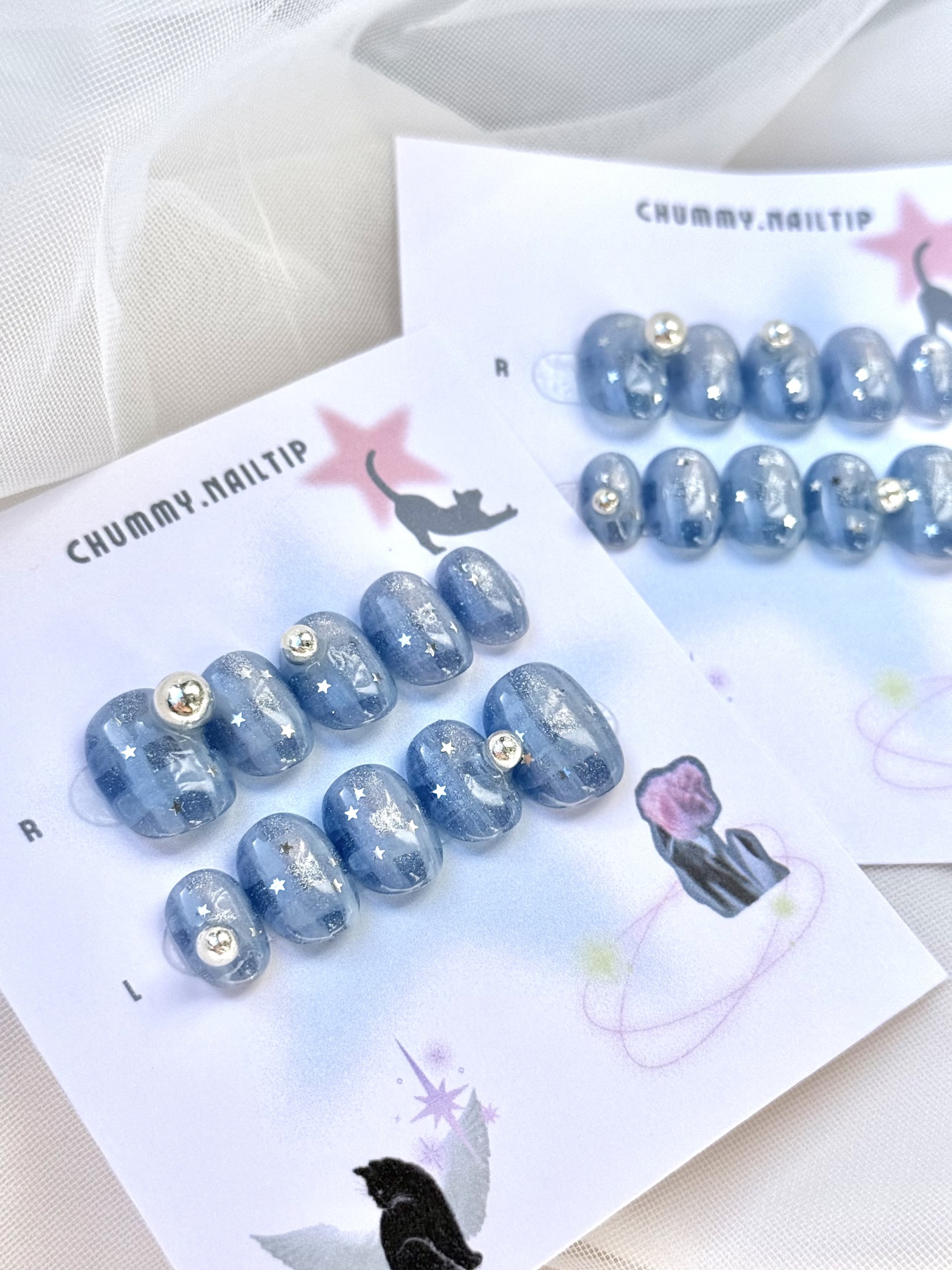 星ホロ　マグネットチェック　青