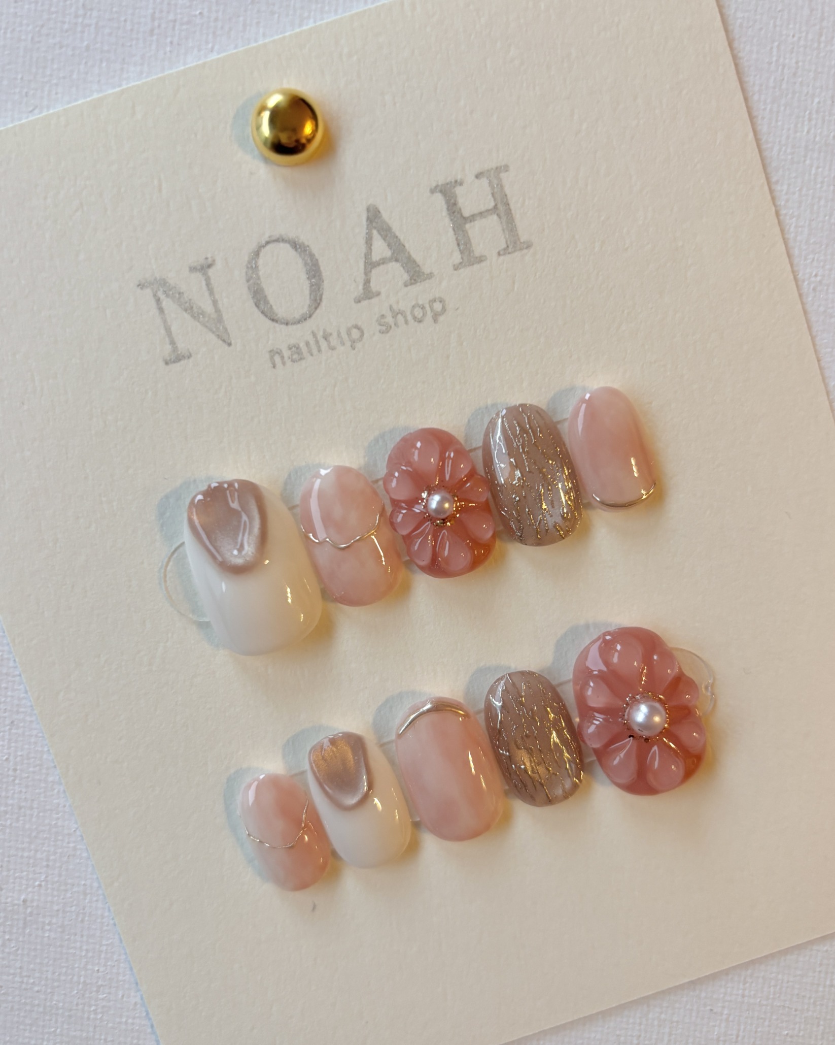 ピンクぷっくりフラワーニュアンス