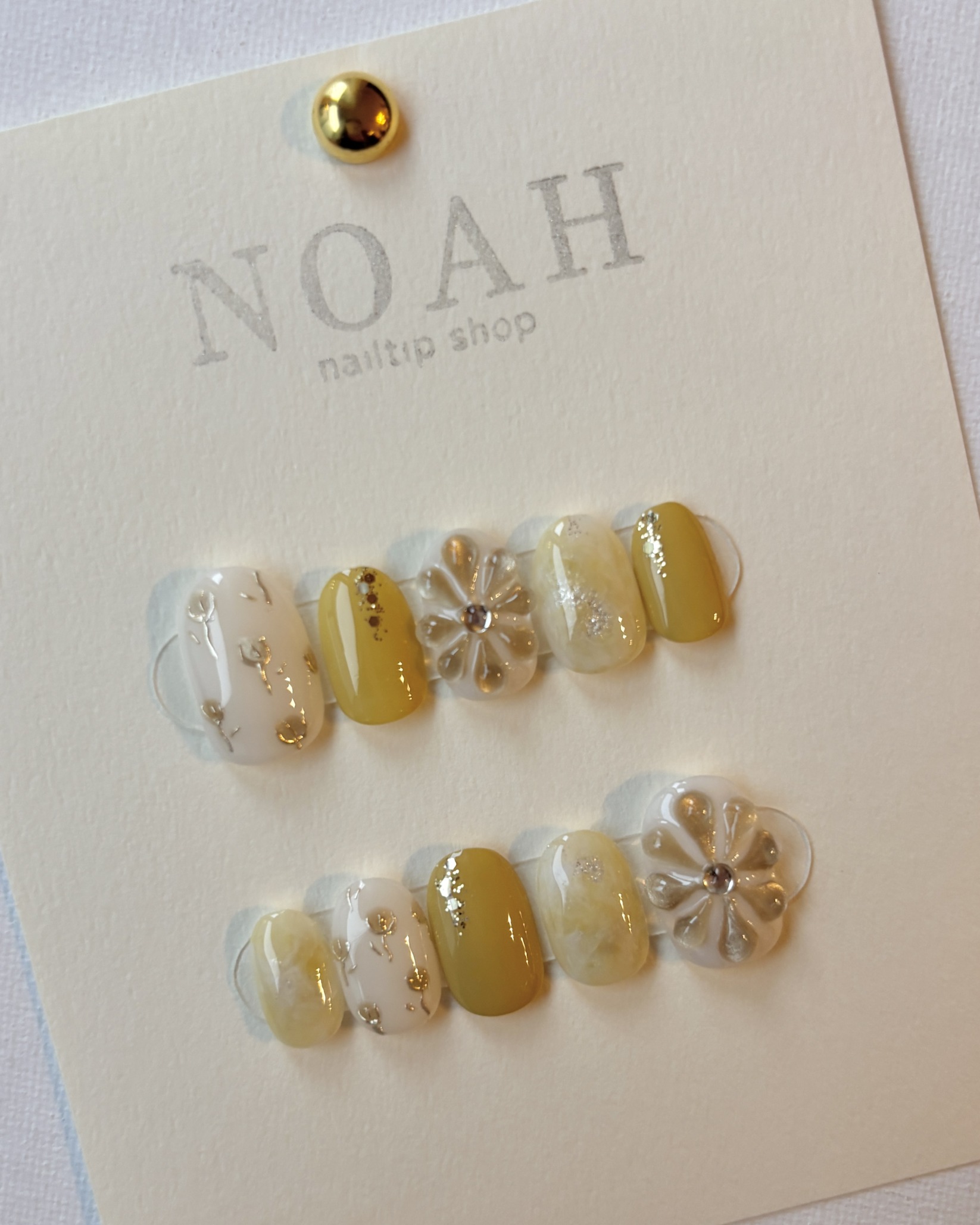 イエローぷっくりフラワーニュアンス