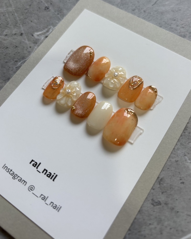 オレンジニュアンス　ぷっくりフワラー