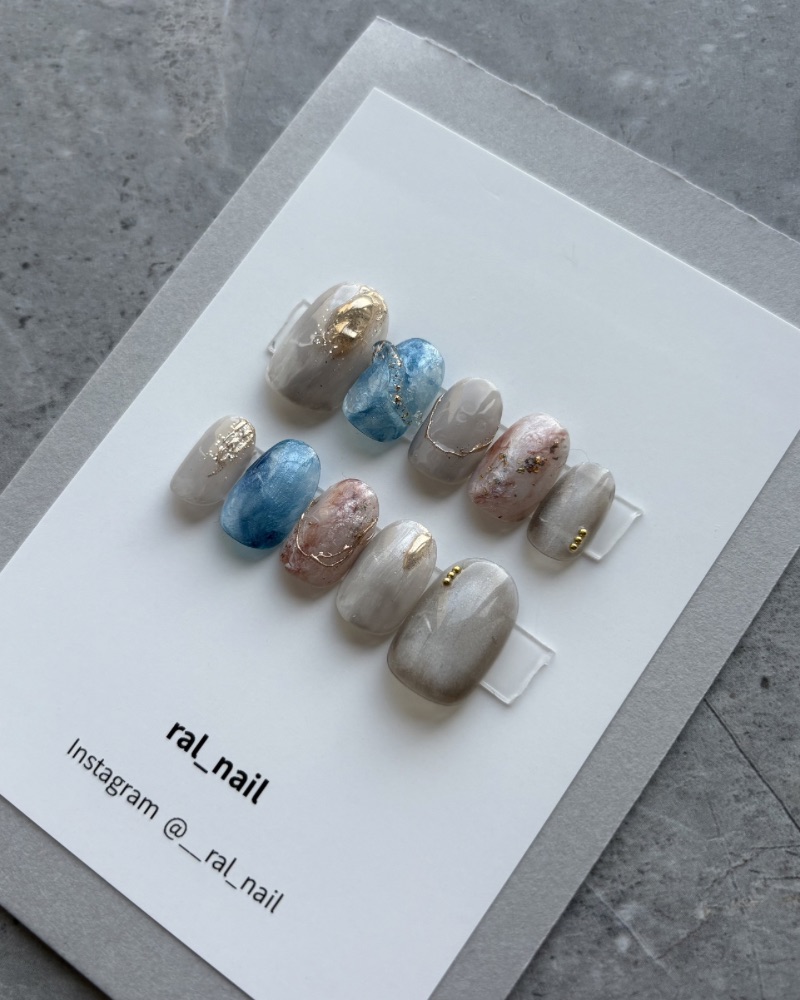 ニュアンスネイル　天然石ネイル　