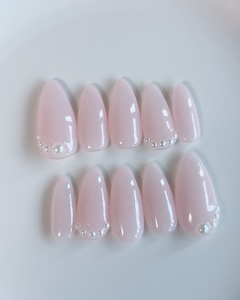 薄ピンクラメ×パール
